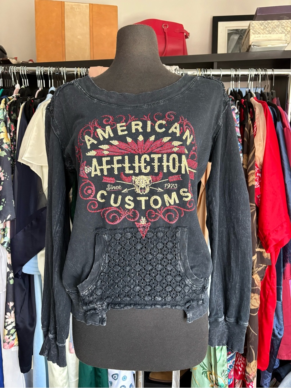 American Affliction Black Graphic Pullover